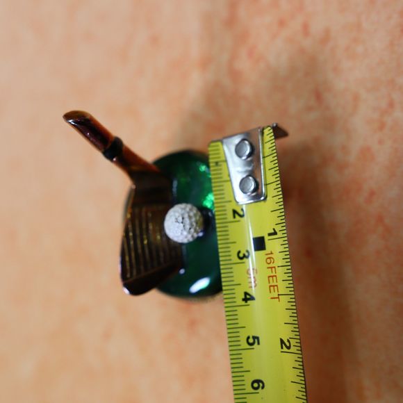 Golf trinket box small 1 inch round chest Golf Club Lidded Enameled Box - Picture 7 of 7